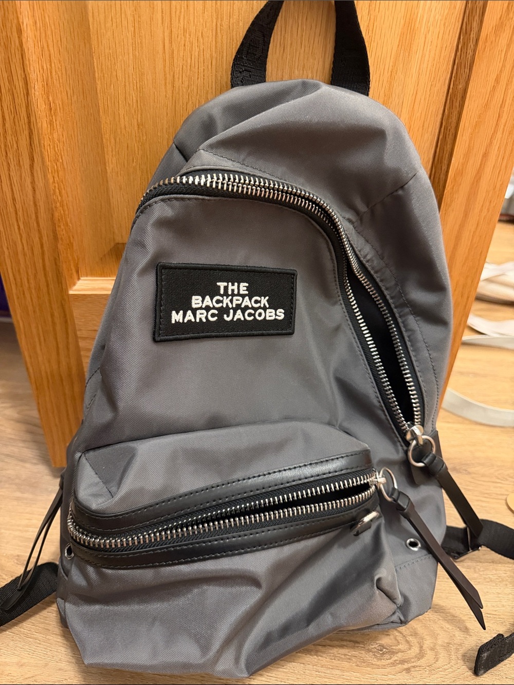 Marc Jacobs Gray Nylon Backpack with Contrast Zippers